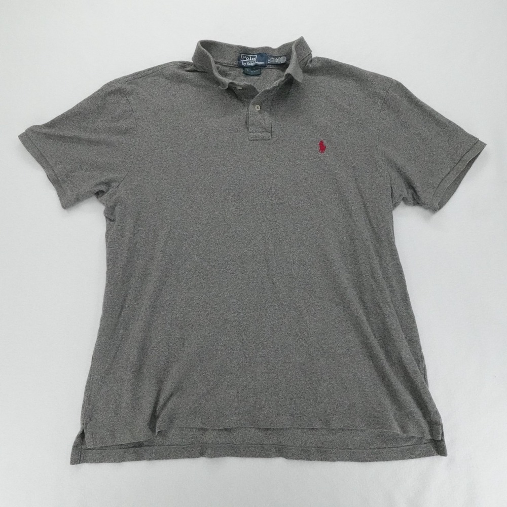Polo‎ Ralph Lauren Polo Shirt Mens XXL Gray Slim Fit Pony Casual Classic Preppy